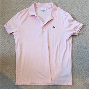 Lacoste Men's Light Pink Polo Shirt Size L Worn Once!